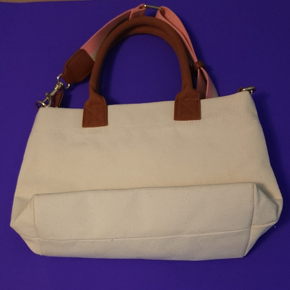 Universal Thread canvas white pink handbag purse with strap - Picture 2 of 4